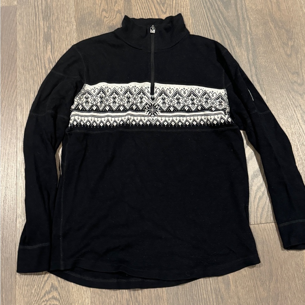 Dale of Norway Wool 1/4 zip sweater Black vintage